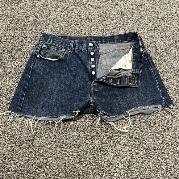 Levi's Pants - Levis 501 Shorts Womens 34‎ Blue Denim 3" Cutoffs Button Fly Straight American